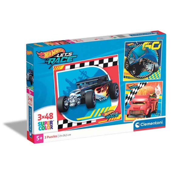 Clementoni Children Puzzle 'Supercolor Hot Wheels' 3x48 пар. (5+)