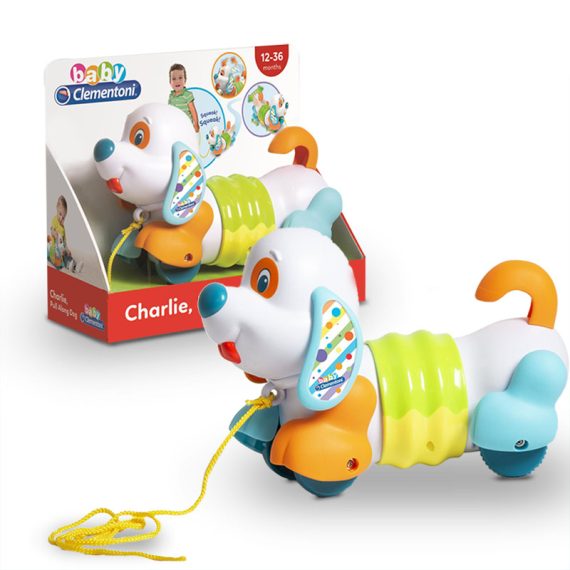 Clementoni Baby 'Charlie, Pull ALong Dog' интерактивна играчка (12м+)