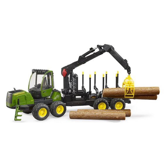 Bruder трактор John Deere со натоварувач и приколка